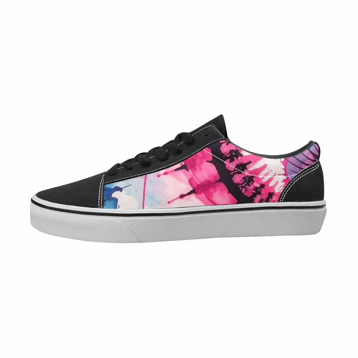 MEN'S Tie Dye Black & Pink Ink Canvas Bold Print Kaleidoscope Custom Kicks