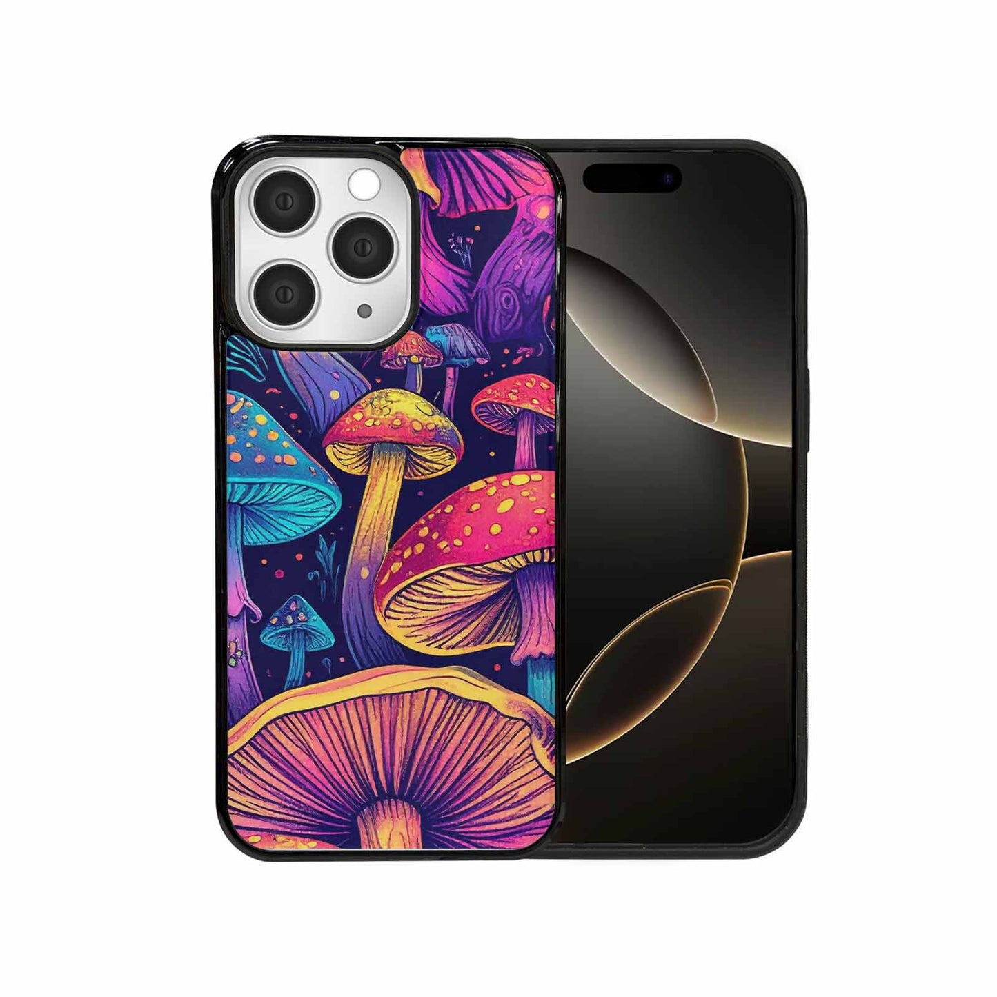 iPhone 15 Pro Max Case — Mushroom Psychedelic Art Seamless Pattern Vibrant, Personalized Phone Case