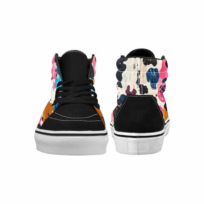 WOMEN'S Cow Animal Print High Top Canvas Surreal Custom Shoes