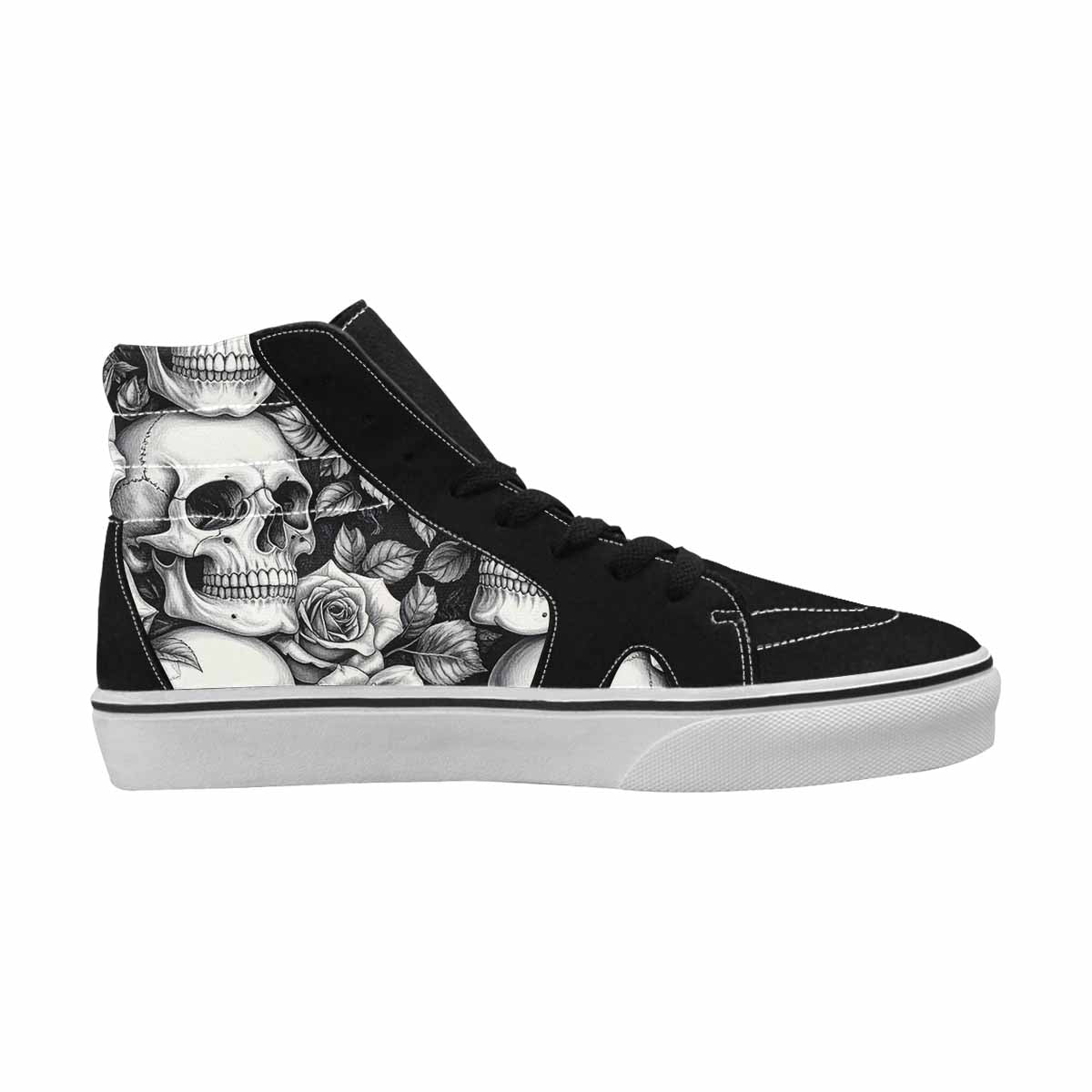 WOMEN'S Skulls Roses Pen Ink High Top Canvas Dreamcore Sneakers