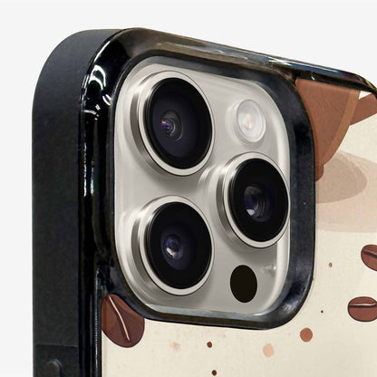 iPhone 16 Pro Max Case — Coffee Cup And Bean Pattern Seamless, Custom Made Phone Cover