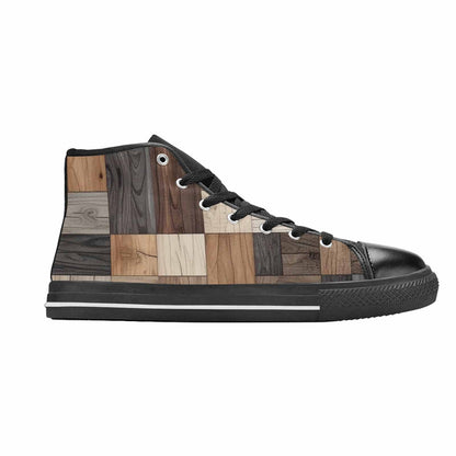 WOMEN'S Wood Grain Texture High Top Canvas Cottagecore Shoes