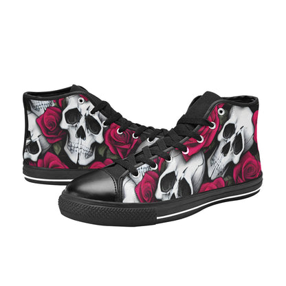 WOMEN'S Cc Skulls Roses 1 High Top Canvas Dreamcore Sneakers
