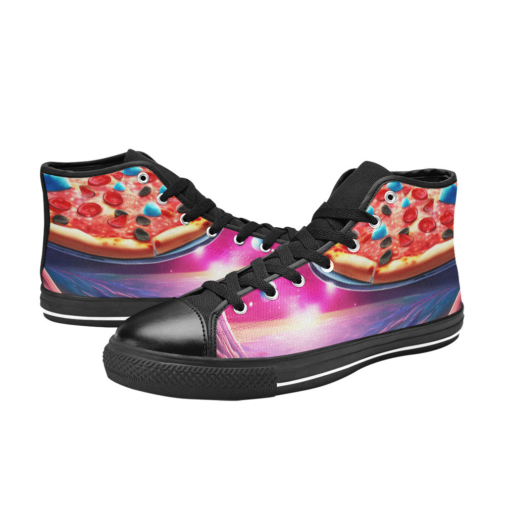 WOMEN'S Pizza Space 3 High Top Canvas Neon Fantasy Shoes