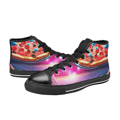 WOMEN'S Pizza Space 3 High Top Canvas Neon Fantasy Shoes