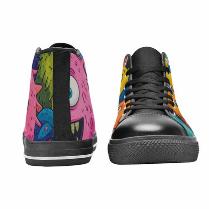 WOMEN'S Goofy Cartoon Monster High Top Canvas Aesthetic Custom Sneakers