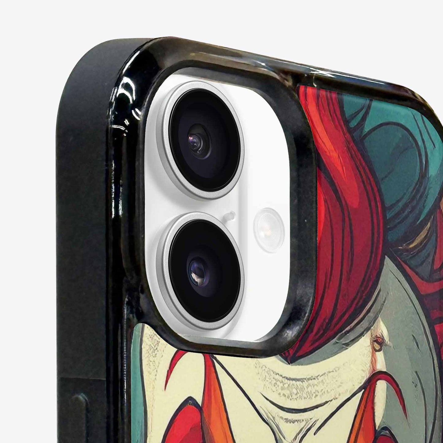 iPhone 16 Case — Evil Circus Heads Faces Overlapping Patterns, Original Design Phone Case