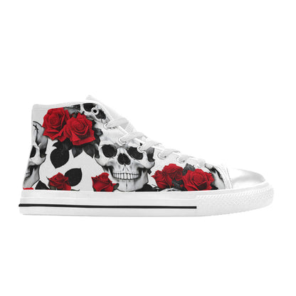 MEN'S Skulls Roses Deluxe 7 High Top Canvas Surreal Shoes