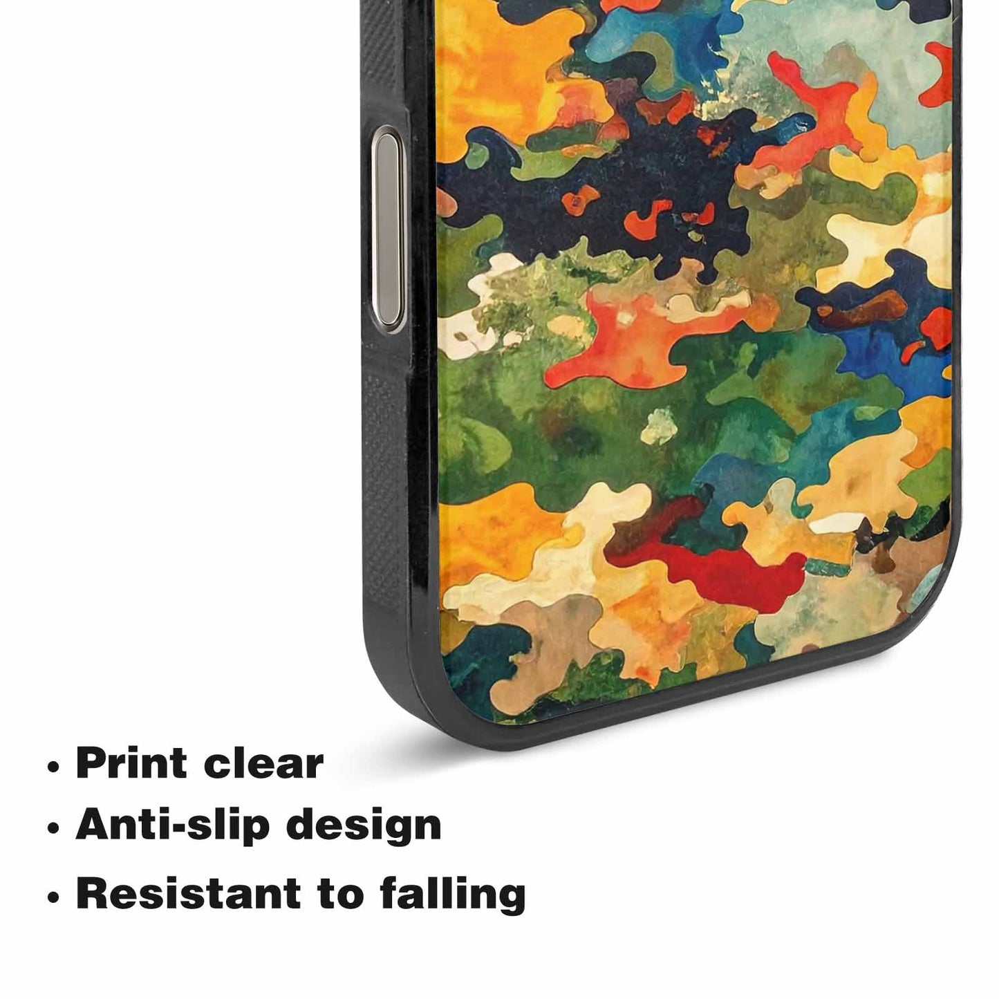 iPhone 16 Pro Case — Camo Patches Full Color Vibrant Camo, Custom Phone Case