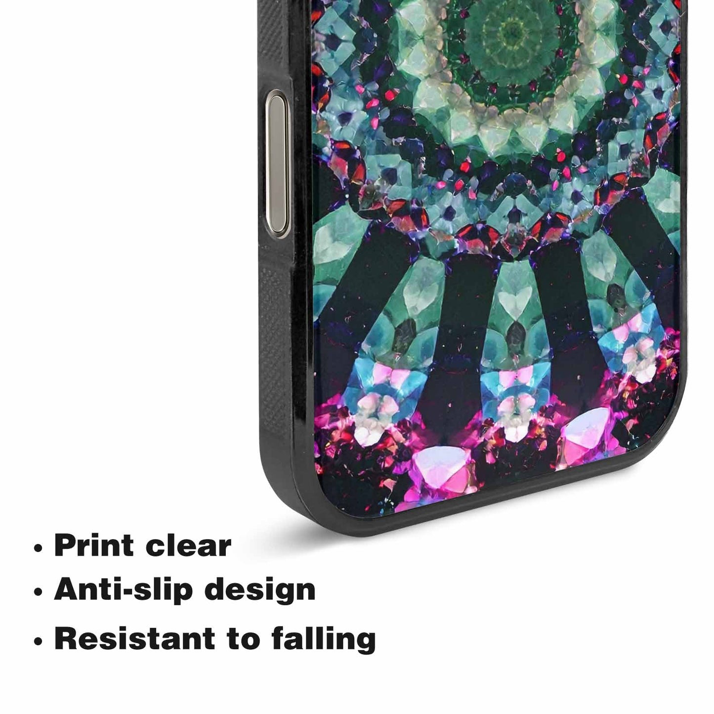 iPhone 16 Pro Max Case — Crystal Mandala Art Seamless Pattern Vibrant, Custom Made Phone Cover