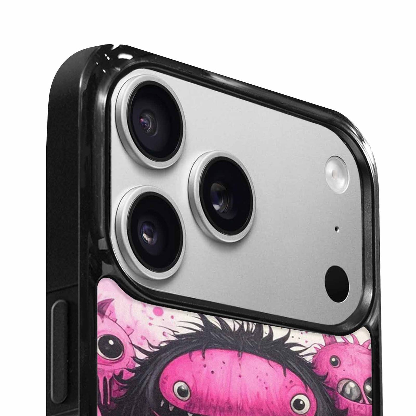 iPhone 17 Pro Max Case — Black &amp; Pink Ink Cartoon Cute, Original Design Phone Case