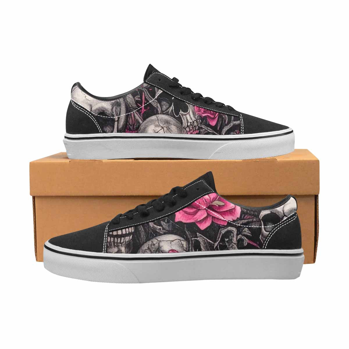 WOMEN'S Skull Roses Lace-Up Canvas Dreamcore Shoes