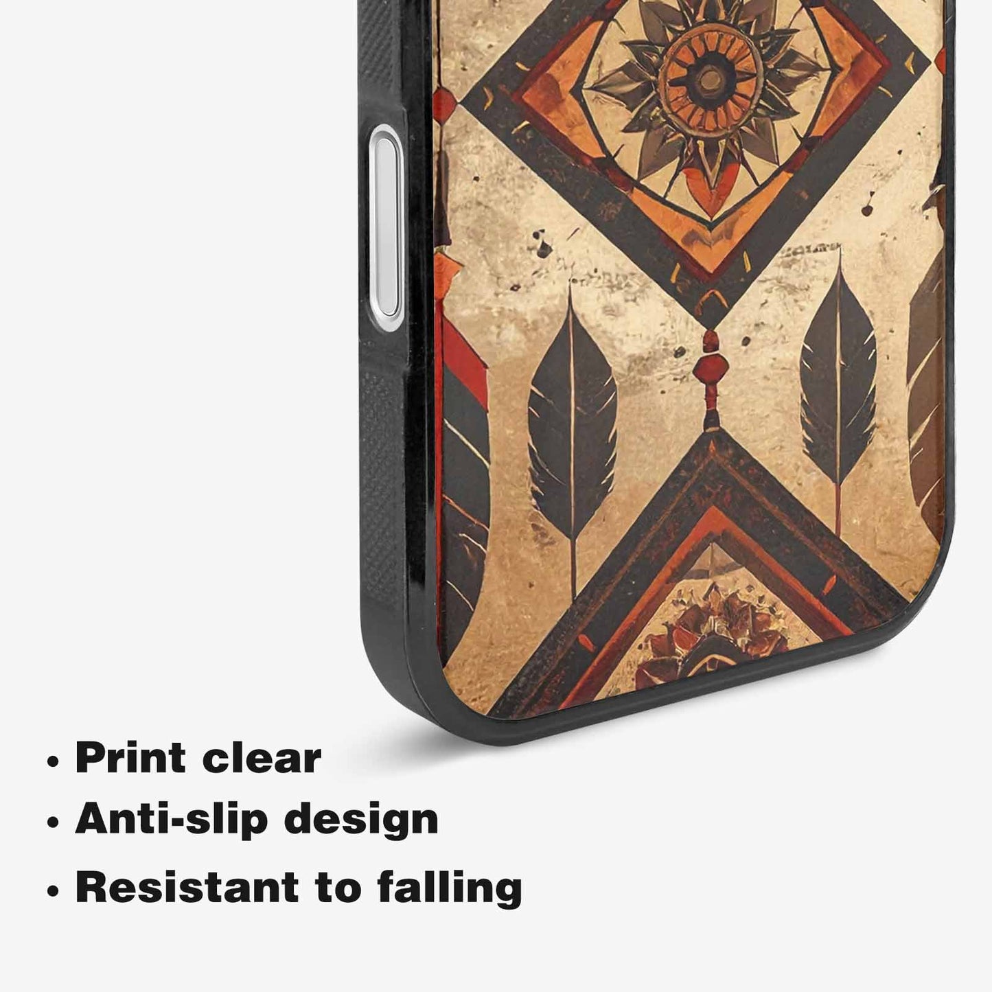 iPhone 16 Case — Native American Geometric Pattern Arrows Feathers, Custom Print Case Cover