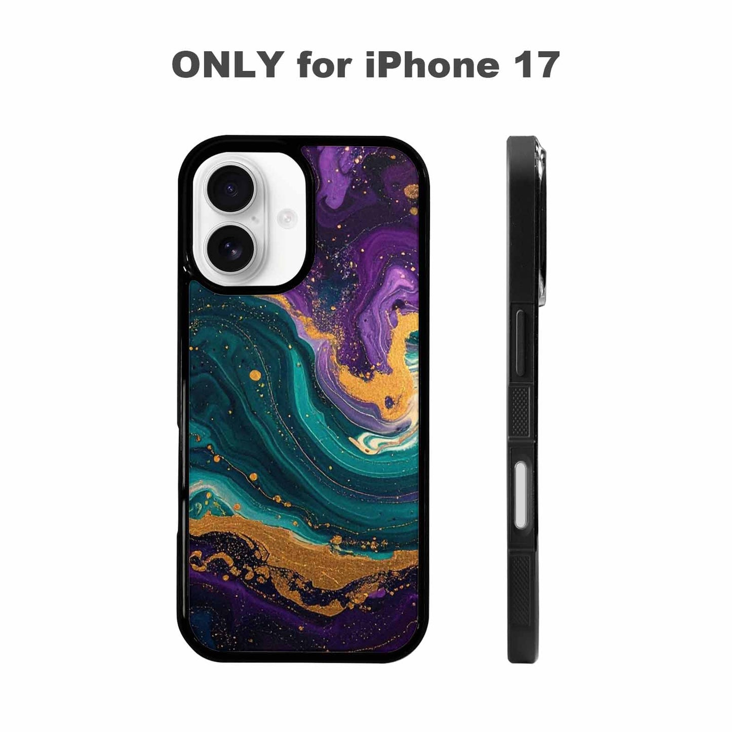 iPhone 17 Case — Marble Galaxy Swirl Galaxy Space, Personalized Phone Case