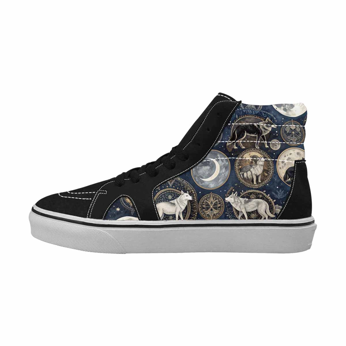 WOMEN'S Wolves Everywhere Collage High Top Canvas Cottagecore Custom Shoes