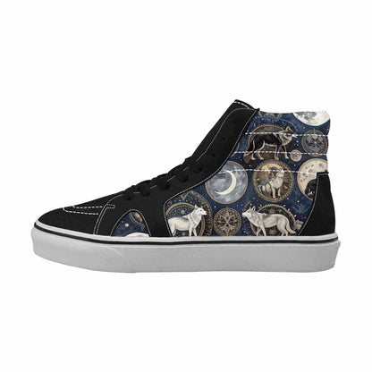 WOMEN'S Wolves Everywhere Collage High Top Canvas Cottagecore Custom Shoes