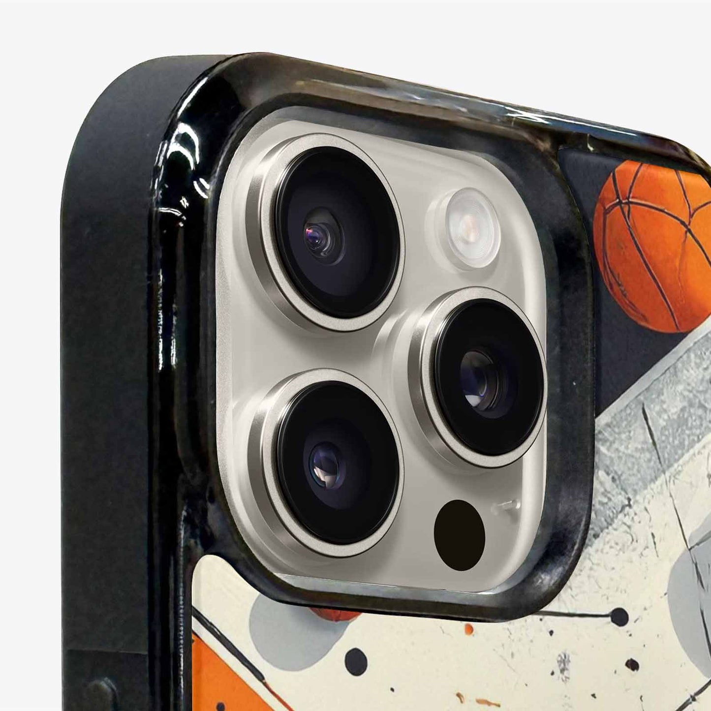 iPhone 16 Pro Case — Basketball Pattern Court Lines And Balls, Custom Printed Phone Case