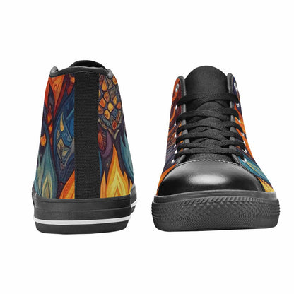MEN'S Fire Flame High Top Canvas Dark Academia Sneakers