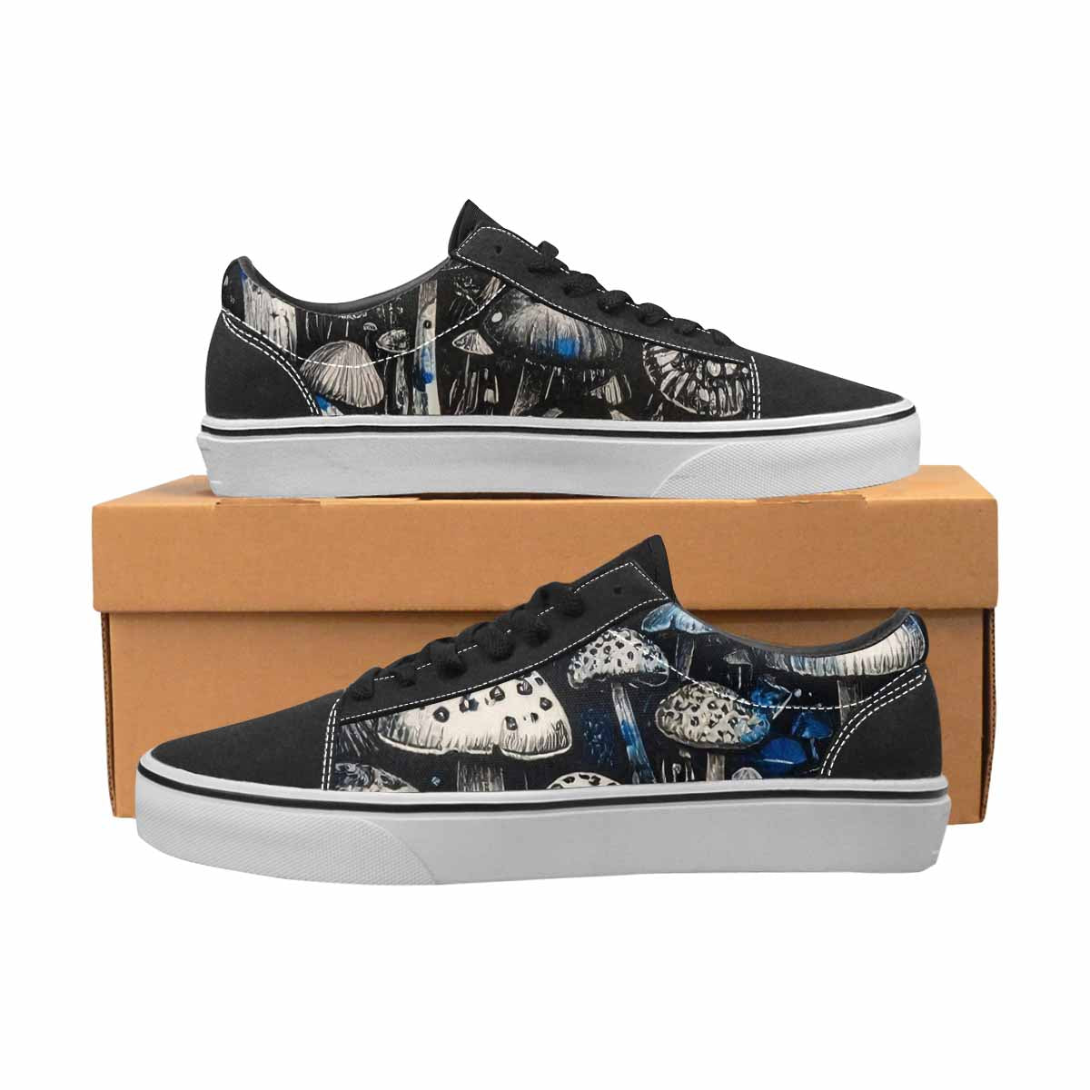 WOMEN'S Mushrooms (general) Lace-Up Canvas Kaleidoscope Custom Sneakers
