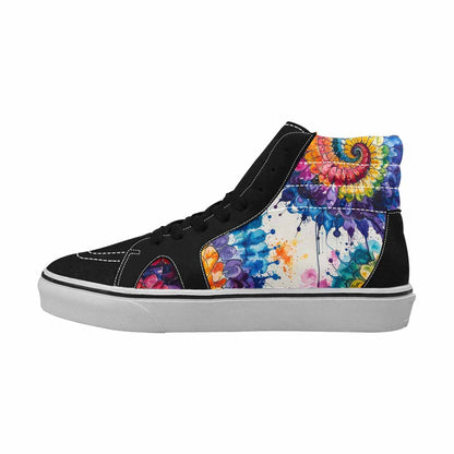 MEN'S Tie High Top Canvas Neon Fantasy Custom Shoes