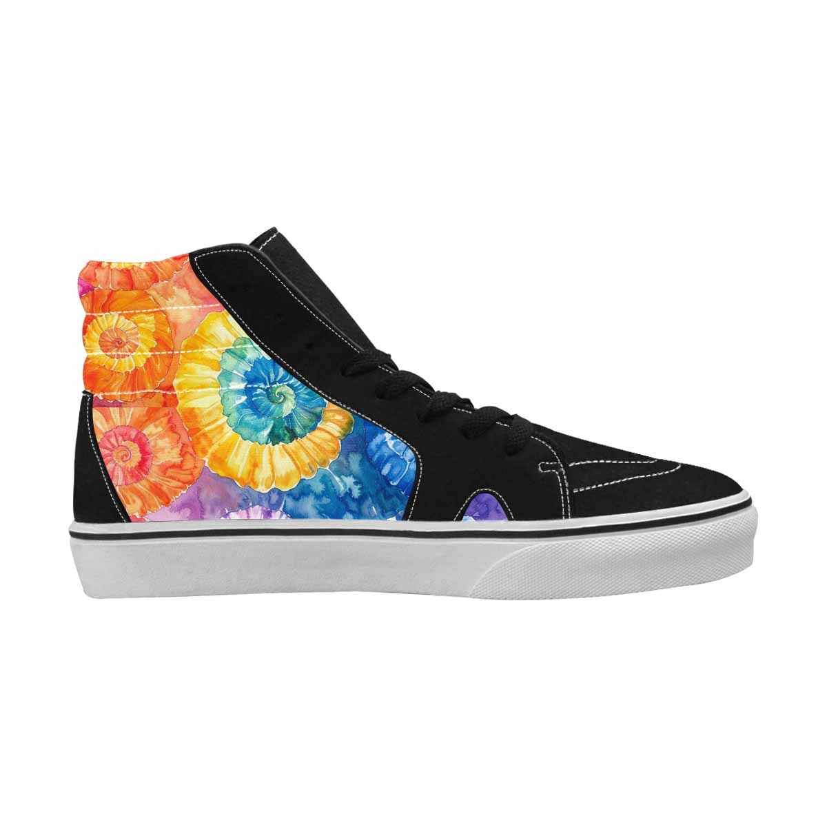 WOMEN'S Tie Dye Swirl High Top Canvas Vivid Custom Shoes