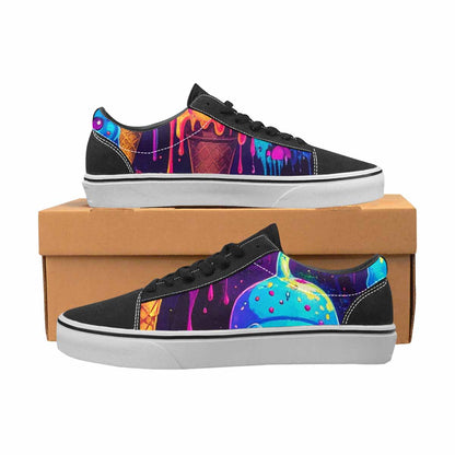 WOMEN'S Ice Cream Monsters  Lace-Up Canvas Vibrant Chaos Custom Sneakers
