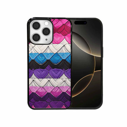 iPhone 15 Pro Max Case — Genderfluid Flag Color Theme Small Rainbow, Custom Art Phone Cover