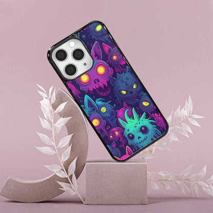 iPhone 15 Pro Max Case — Mixed Toxic Glow Creature Pattern Hundreds, Custom Phone Case