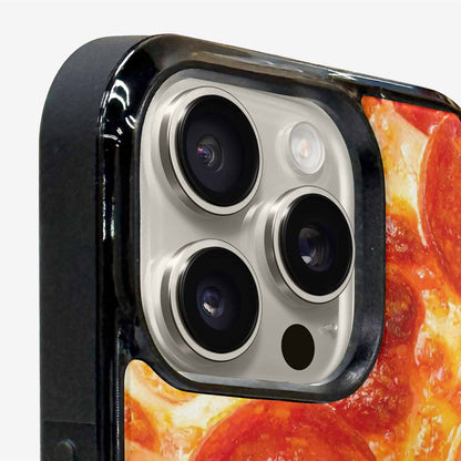 iPhone 16 Pro Max Case — Pepperoni Pizza Background Art Filling Entire, Custom Print Case Cover