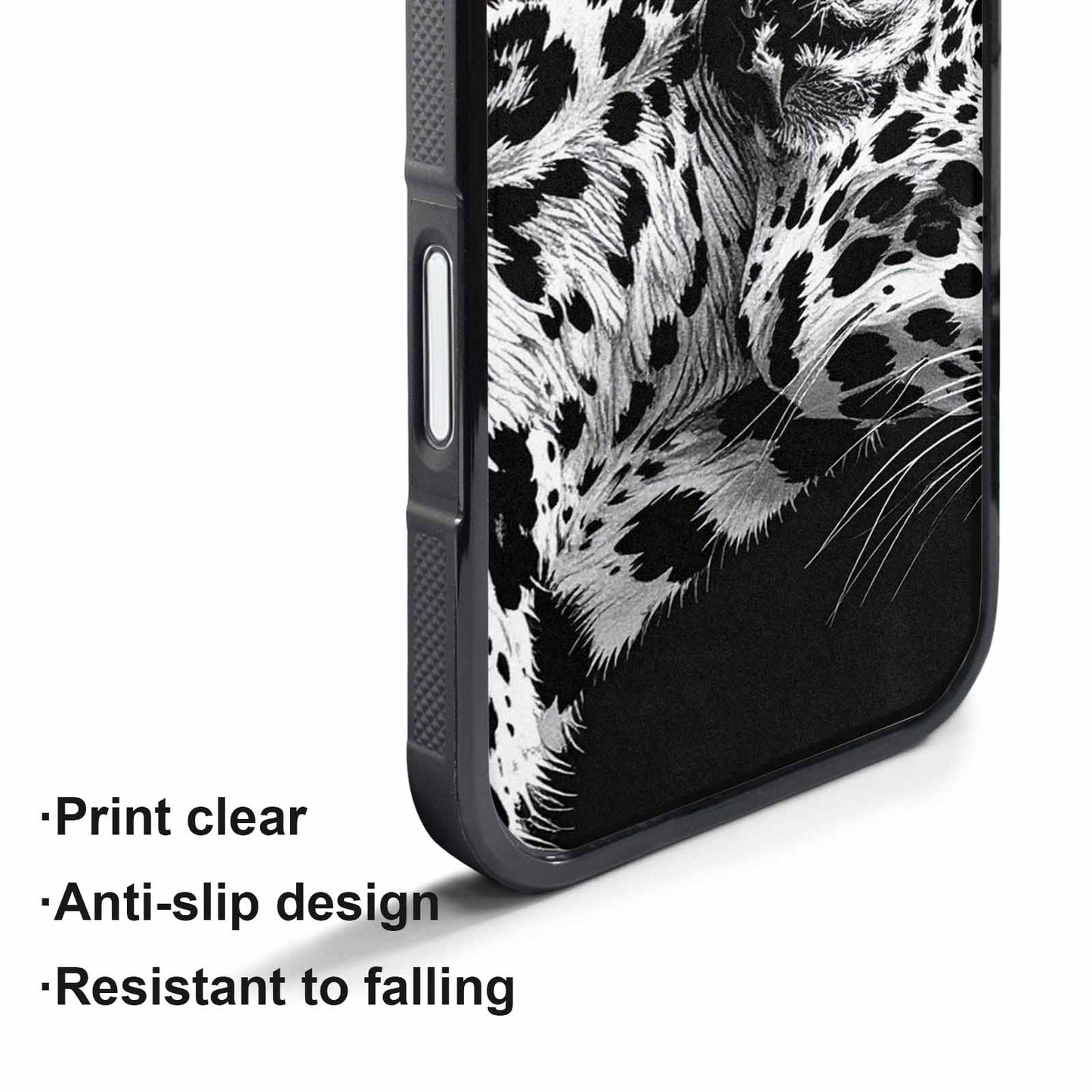 iPhone 17 Air Case — Leopard Print Black And White Animal, Custom Made Phone Cover