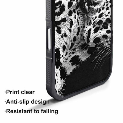 iPhone 17 Air Case — Leopard Print Black And White Animal, Custom Made Phone Cover