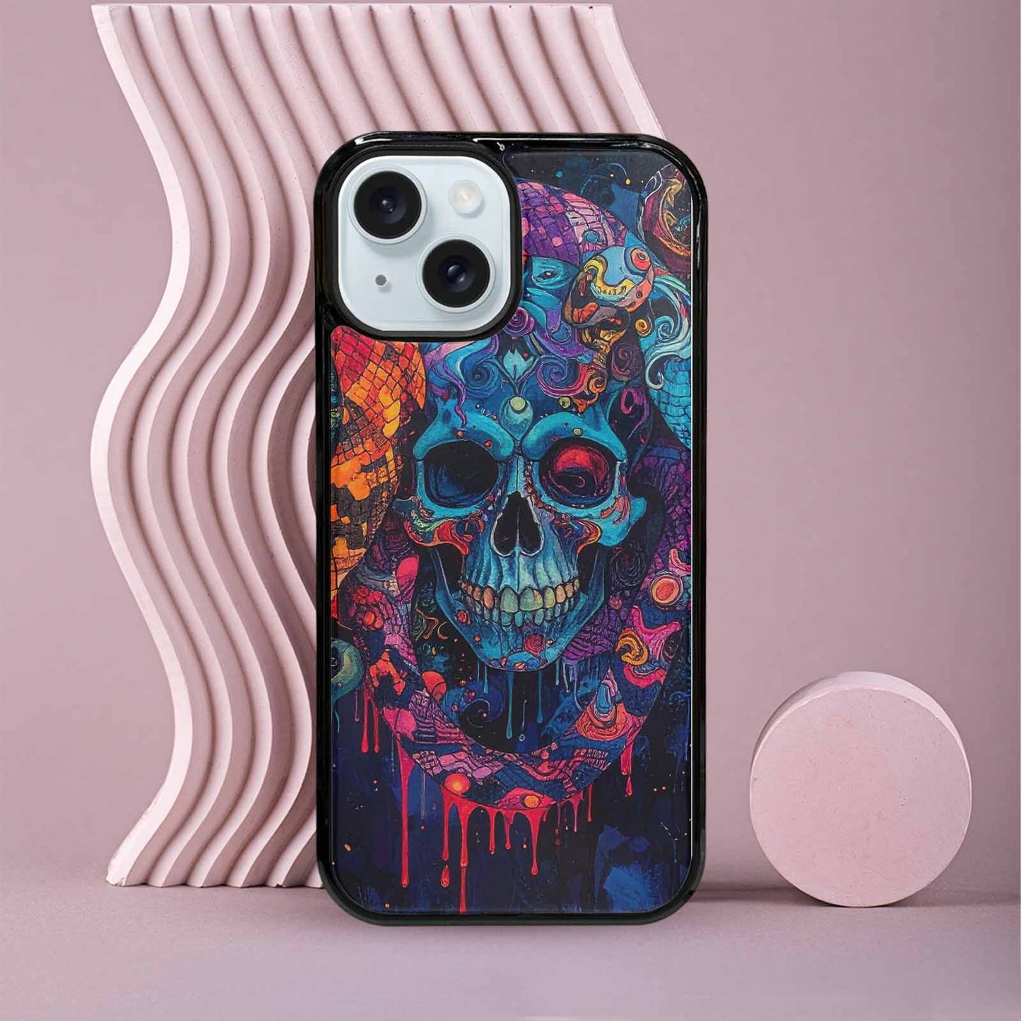 iPhone 15 Case — Snakes And Skulls Collage Custom, Customized Protective Case