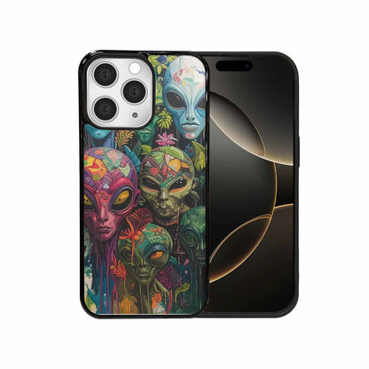 iPhone 15 Pro Max Case — Aliens Pattern Hundreds Of Sma Cbj, Unique Phone Case Design