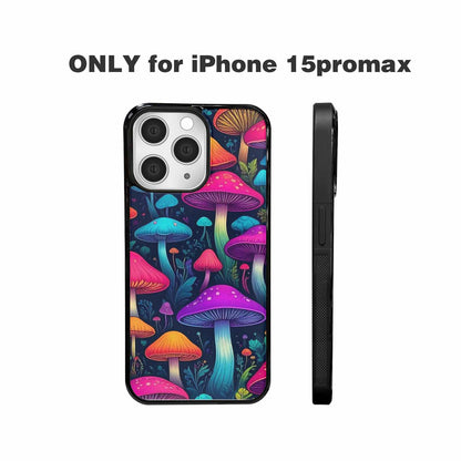 iPhone 15 Pro Max Case — Mushroom Psychedelic Art Seamless Pattern Vibrant, Custom Made Phone Cover