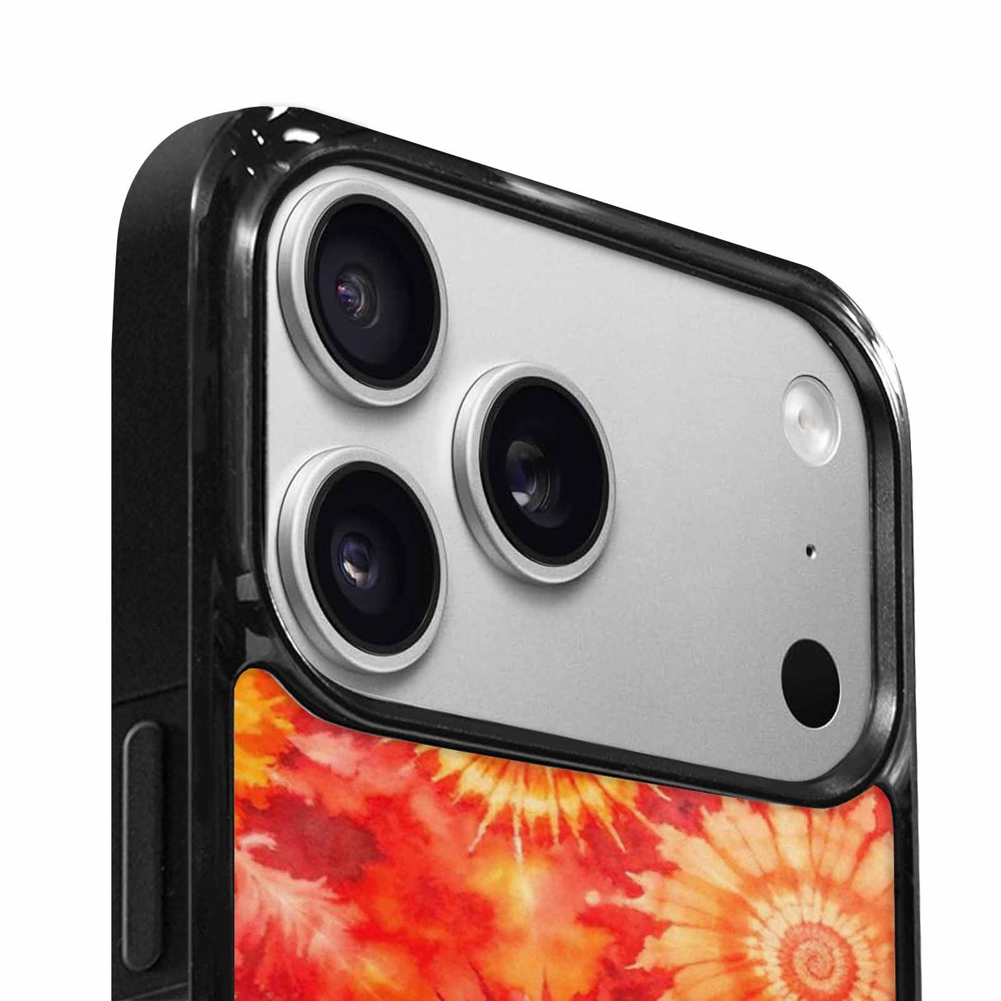 iPhone 17 Pro Case — Tie Dye Red Orange Fire Tie, Custom Art Phone Cover