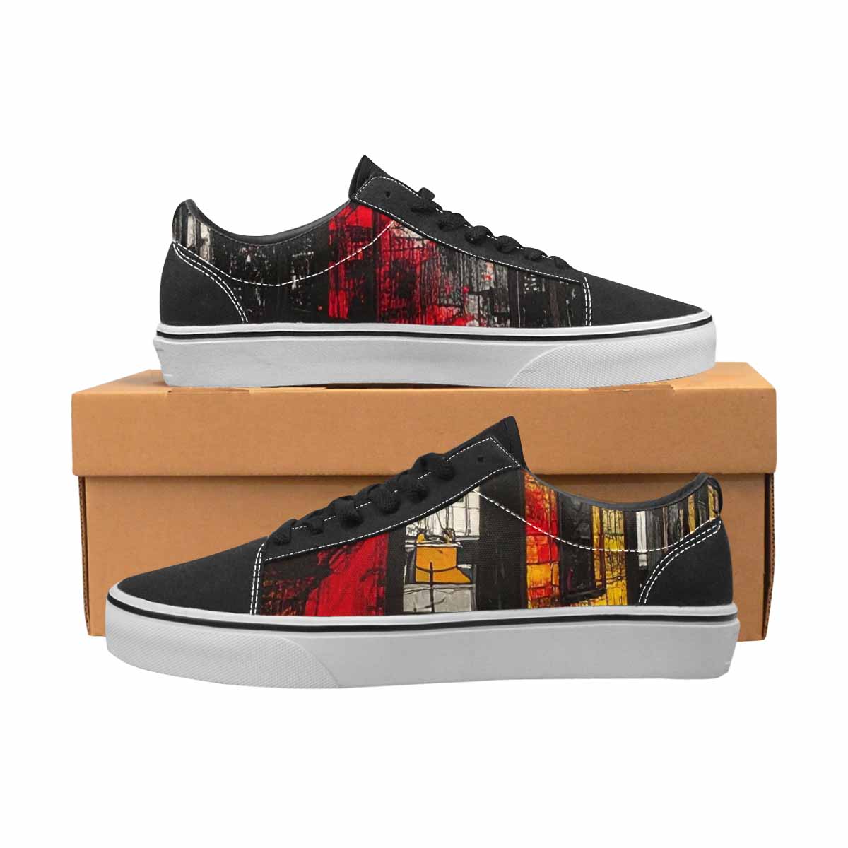 WOMEN'S Liminal Space Fragment Lace-Up Canvas Vibrant Chaos Sneakers