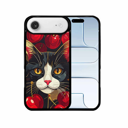 iPhone 17 Air Case — Retro Cherry Cat Face Retro Vintage, Custom Designed Case Cover