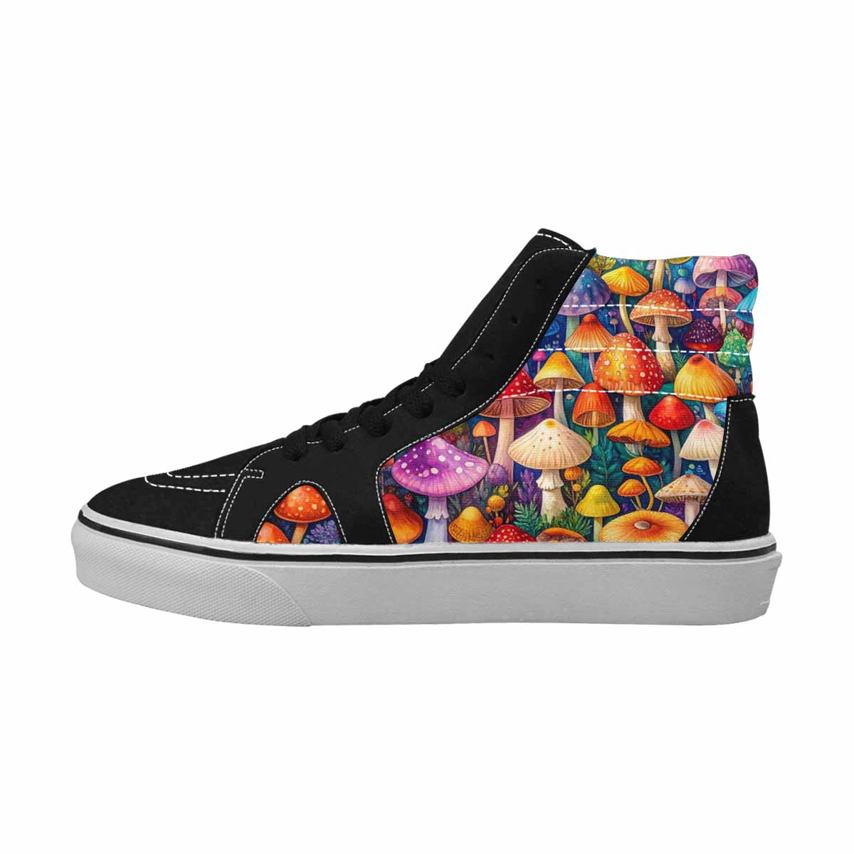 MEN'S Mushrooms (general) Mushrooms Pa High Top Canvas Melting Art Sneakers