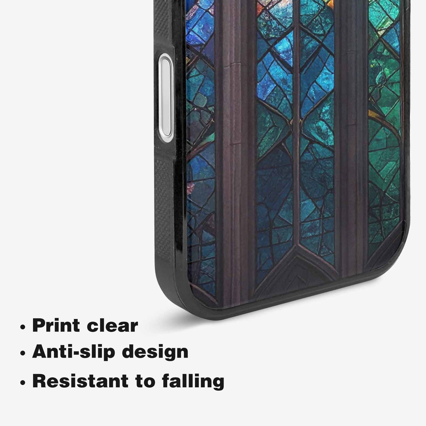iPhone 16 Case — Stained Glass Window Pattern Seamless Repeat, Custom Phone Case