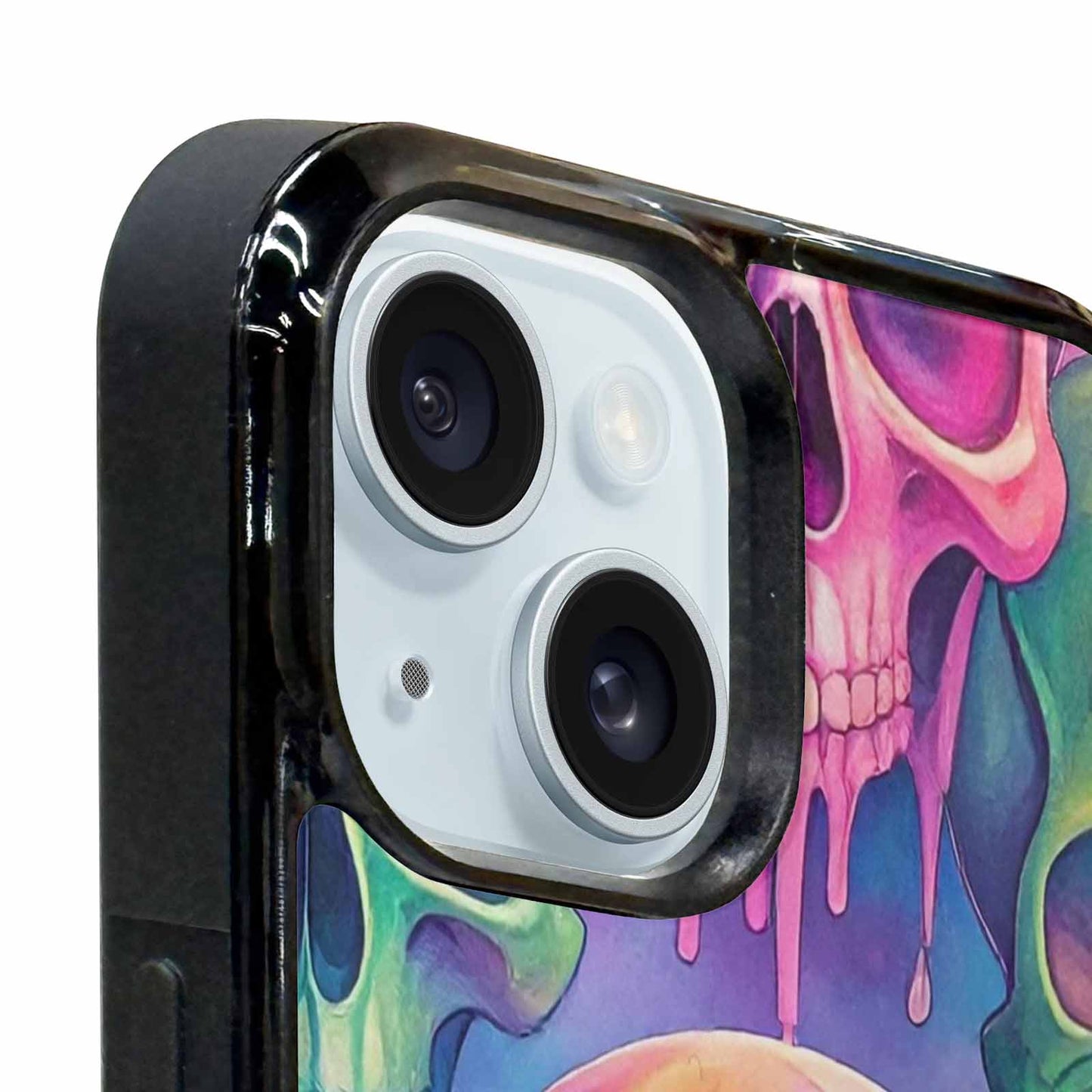 iPhone 15 Plus Case — Candy Color Dripping Skulls Custom, Custom Designed Case Cover