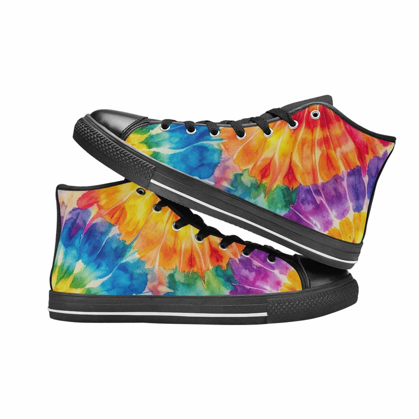 MEN'S Tie Dye Swirl High Top Canvas Dark Academia Shoes