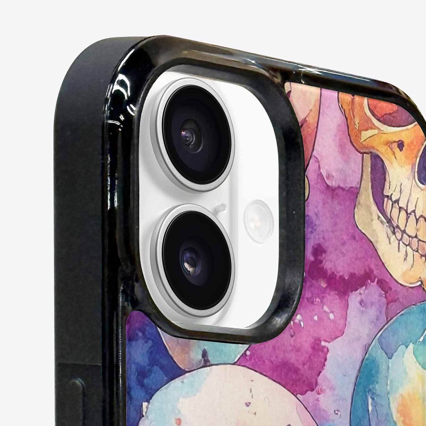 iPhone 16 Case — Kulls Watercolor Skulls Small Skull Pattern, Personalized Phone Case