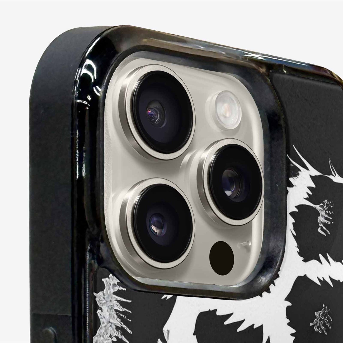 iPhone 15 Pro Max Case — Leopard Print Black And White Style, Custom Print Case Cover
