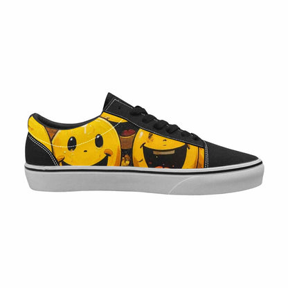 WOMEN'S Melting Moon Smiley — Lace-Up Canvas Vivid Sneakers