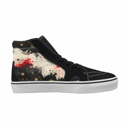 MEN'S Zodiac Black & Red Ink High Top Canvas Artist-designed Y2K Custom Shoes