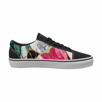 WOMEN'S Marble Stone Texture Canvas Lace-Up Dark Academia Custom Sneakers