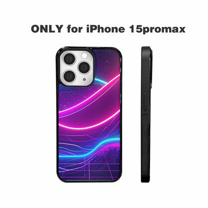 iPhone 15 Pro Max Case — 1980s Neon Cartoon Art Pattern, Original Design Phone Case