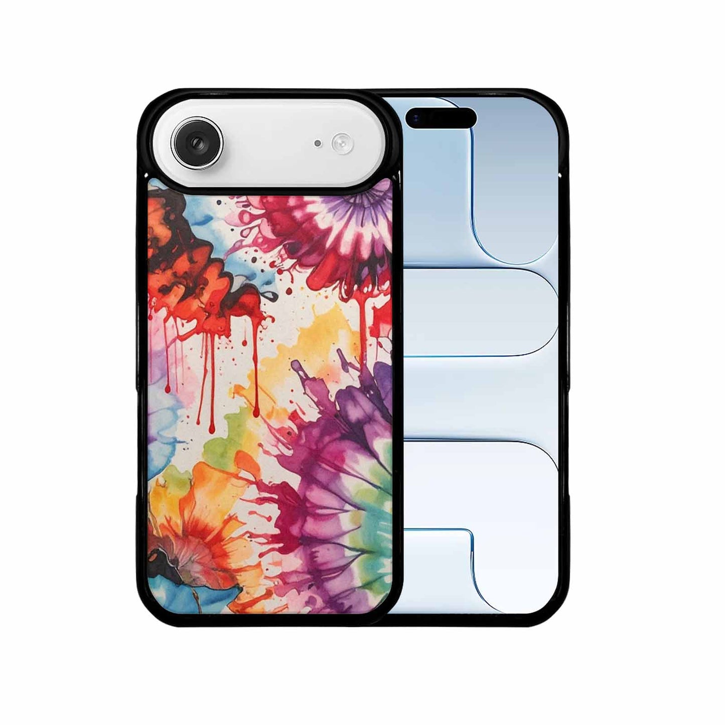 iPhone 17 Air Case — Tie Dye Swirls Black Red Tie, Custom Phone Case