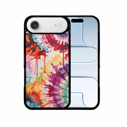 iPhone 17 Air Case — Tie Dye Swirls Black Red Tie, Custom Phone Case