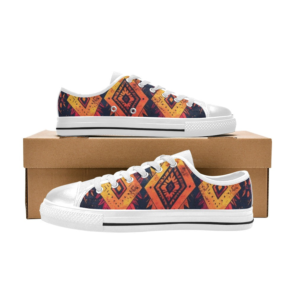 Wild Tribal Ripple 2 Men's Low Top Canvas Shoes